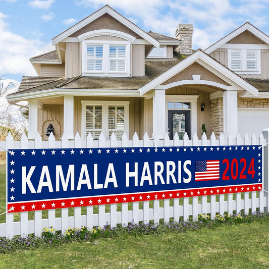 2024 Kamala Harris Banner 120" X 20" Support Kamala Harris Election President Banner Outdoor Gate Decor Fence Door Indoor Wall