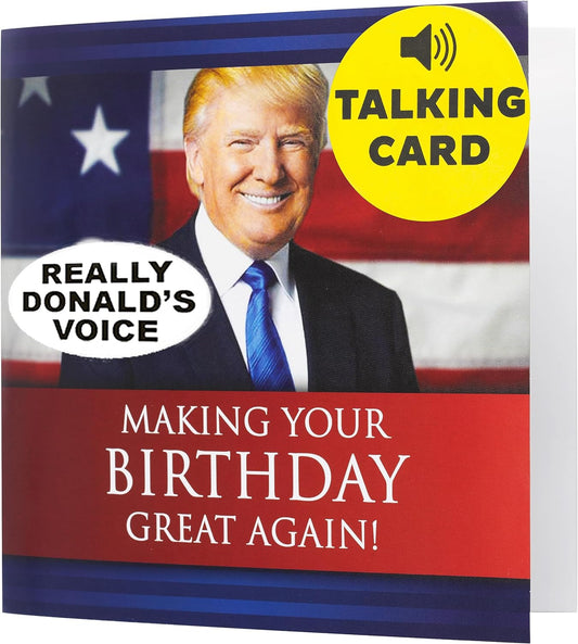 Talking Trump Happy Birthday Card with Donald Trump's REAL Voice - Gifts, Funny Birthday Card 2024