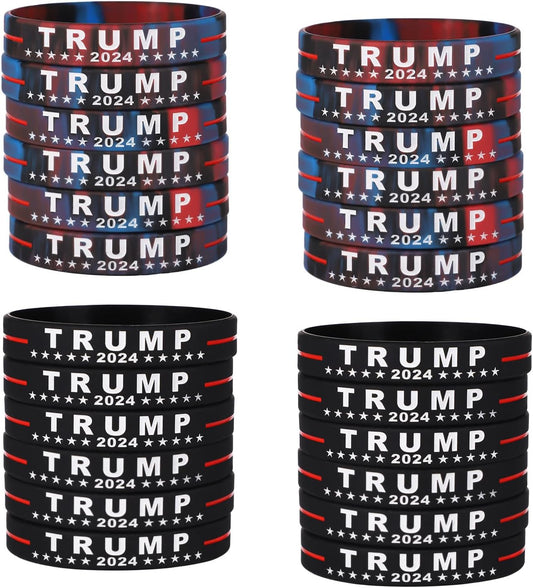 2024 Trump Bracelet, Donald Trump Rubber Support Wristbands Presidential Trump 2024 Silicone Bracelets 