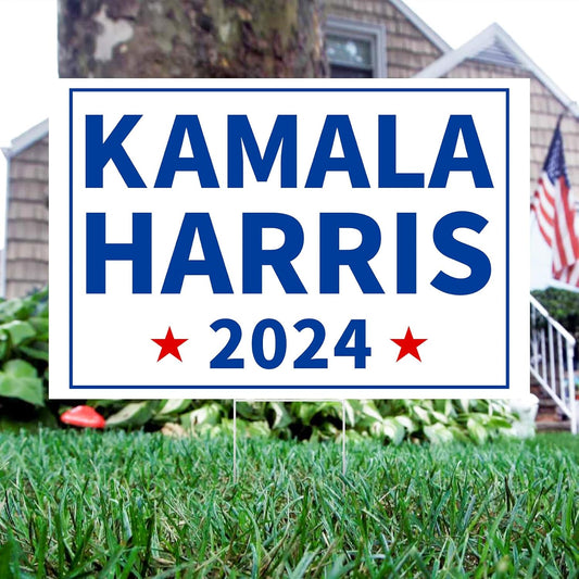 2024 Kamala Harris Yard Sign White Double Sided 12" X 17" or 16" x 24" Presidential Election Democrat 2024