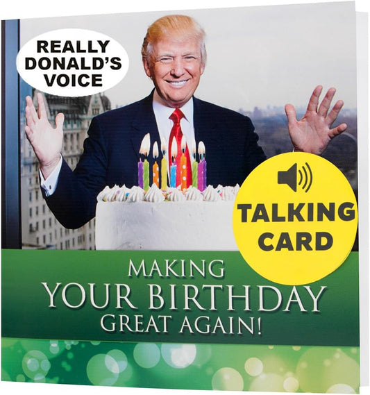 2024 Donald Trump Talking Happy Birthday Card with Trump's Real Voice Funny Gift Novelty USA Greeting Card