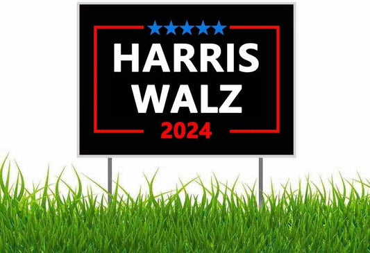 Harris Walz Yard Sign for 2024 President VP with Metal Stake (Single-Sided)