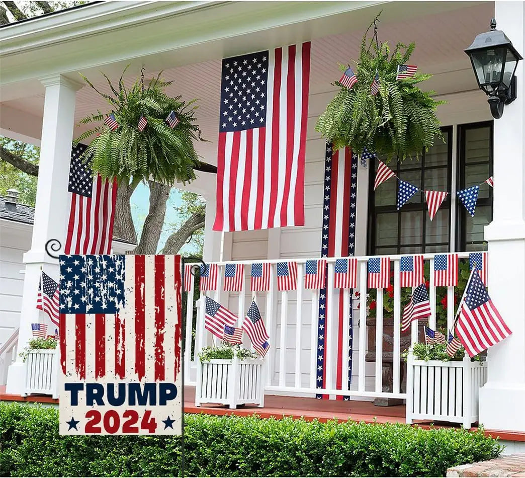 12 x 18 Inch 2024 Trump Garden Flag USA Flag American President Donald Trump Red White Blue