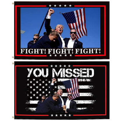 3x5 FT Trump Flag "Iconic Photo" 2024 Republican Presidential Election American USA (2 Styles/Designs)