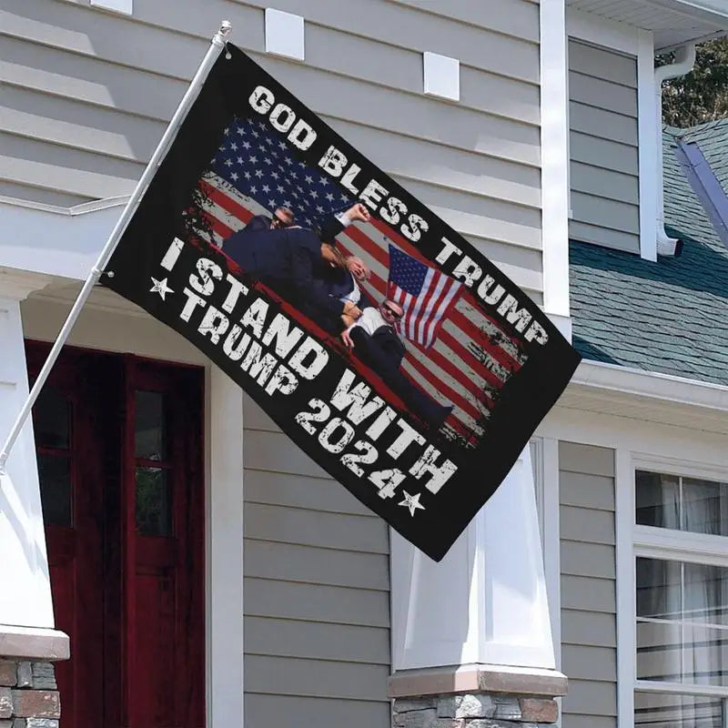 Trump 2024 Flag "Shooting Makes Me Stronger" or "I Stand With Trump" 3 x 5 FT (2 Design Styles)