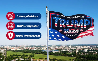 Trump 2024 Flag Take America Back 3x5 FT President USA Patriot Independence