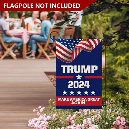 Donald Trump 2024 MAGA Garden Flag "Make America Great Again" Double-Sided 12" x 18", 20" x 40" Inch