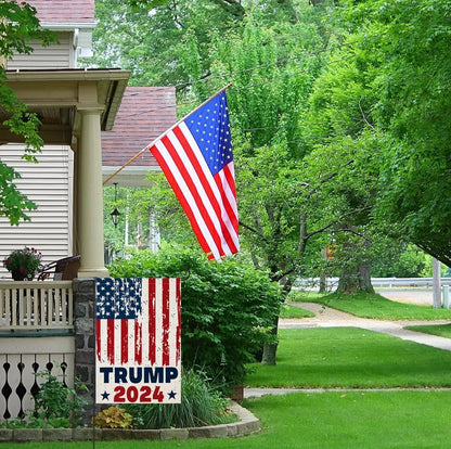 12 x 18 Inch 2024 Trump Garden Flag USA Flag American President Donald Trump Red White Blue