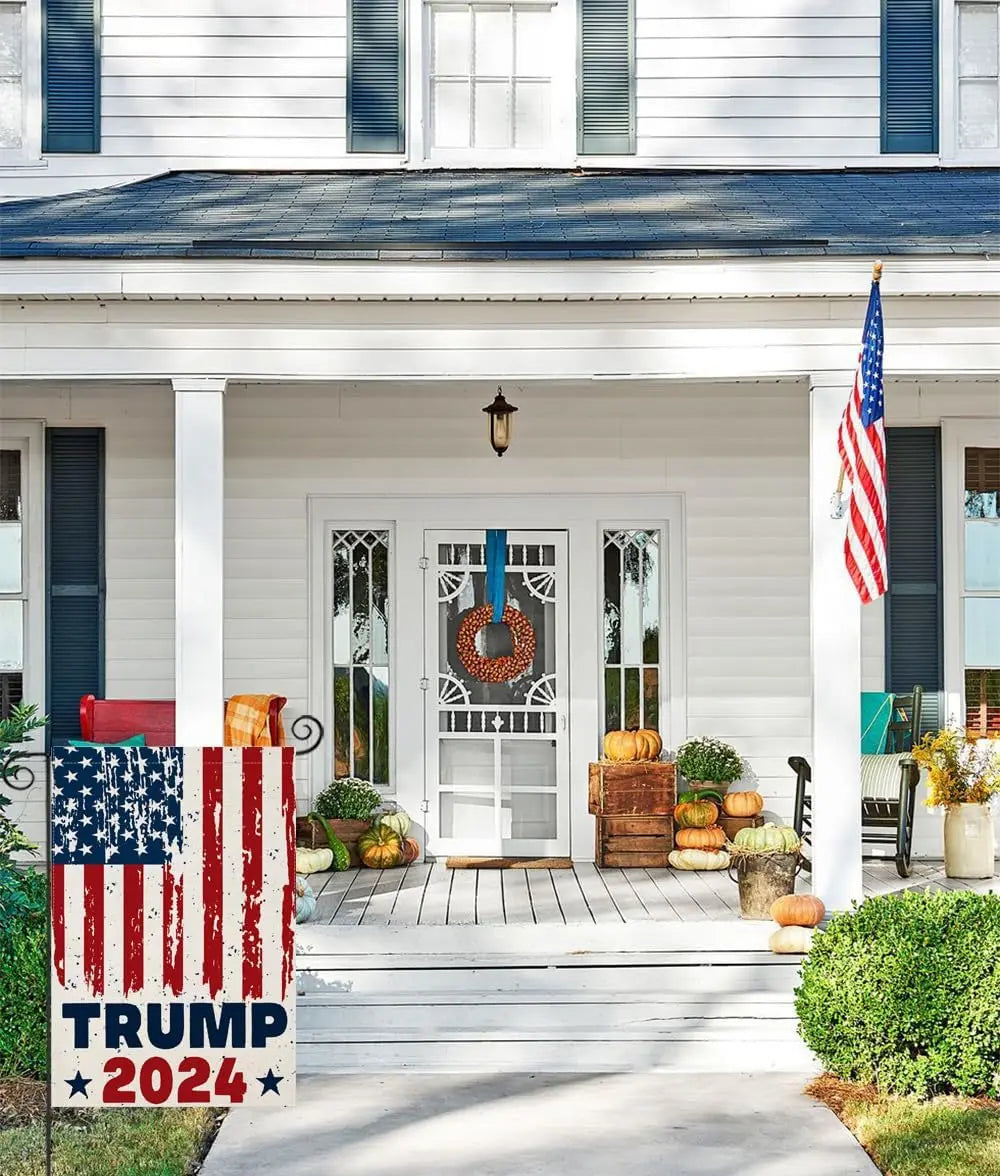 12 x 18 Inch 2024 Trump Garden Flag USA Flag American President Donald Trump Red White Blue