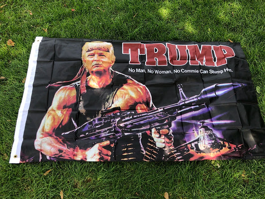 2024 Trump Flag Rambo American Fighter Hero President USA Donald Trump Flags 3x5 FT