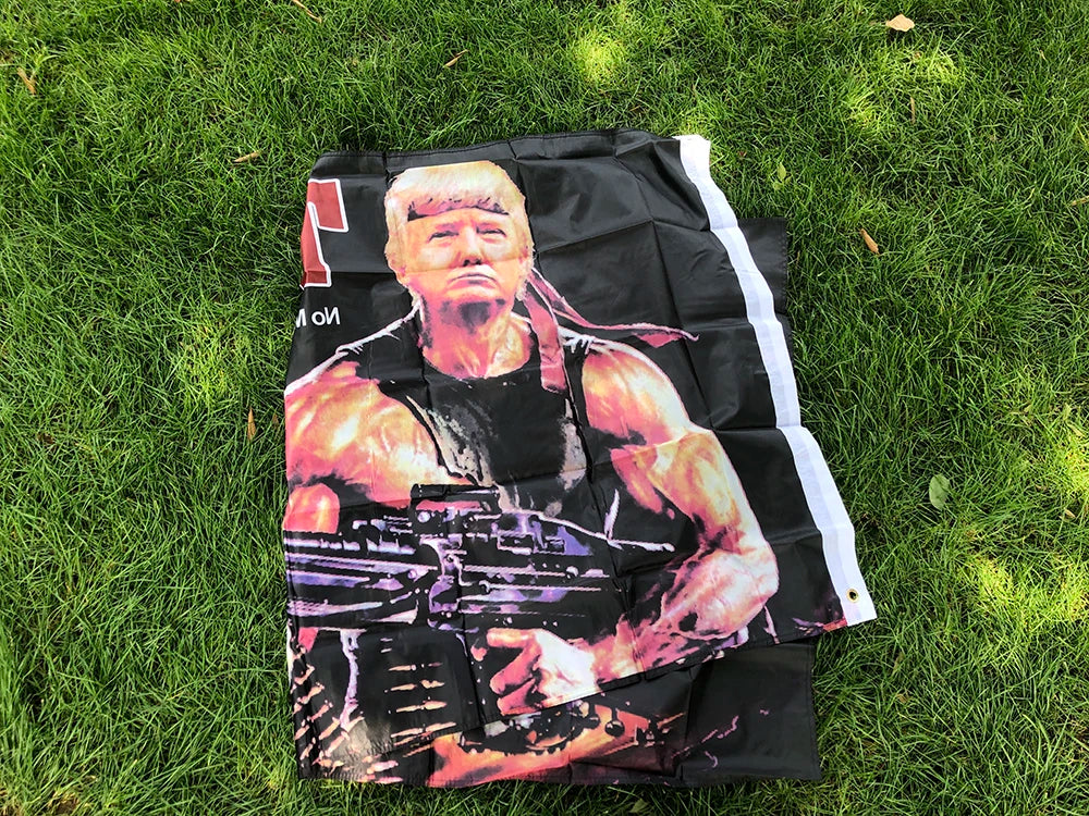 2024 Trump Flag Rambo American Fighter Hero President USA Donald Trump Flags 3x5 FT