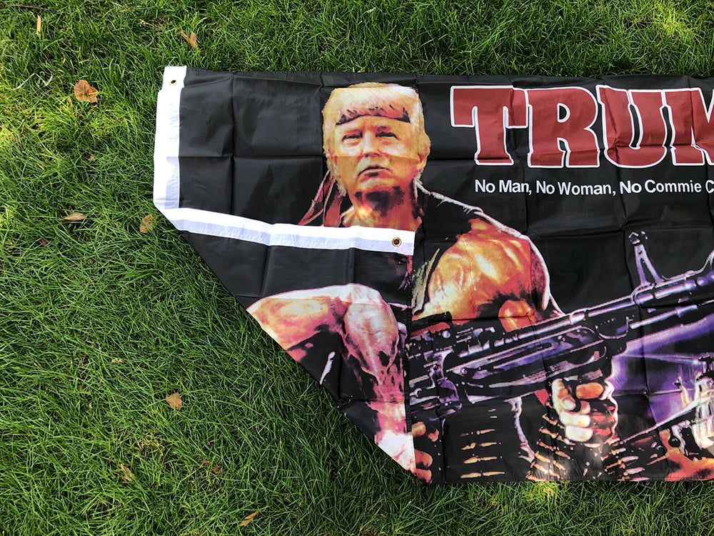 2024 Trump Flag Rambo American Fighter Hero President USA Donald Trump Flags 3x5 FT