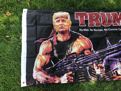 2024 Trump Flag Rambo American Fighter Hero President USA Donald Trump Flags 3x5 FT