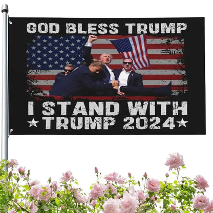 Trump 2024 Flag "Shooting Makes Me Stronger" or "I Stand With Trump" 3 x 5 FT (2 Design Styles)