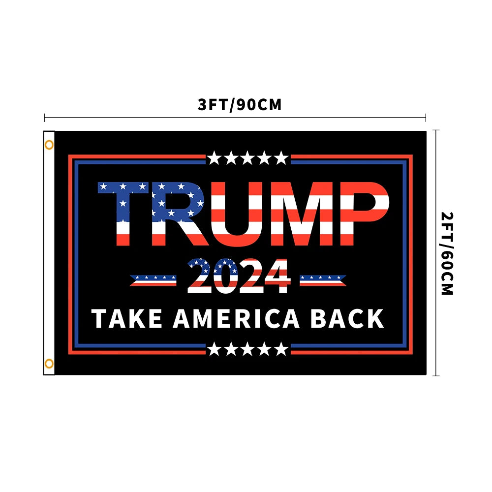 2024 Patriotic Stars Trump Flag "Take America Back" Republican Presidential USA America (3 Sizes)