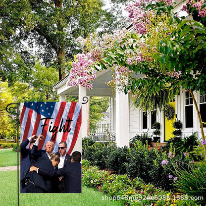 Donald Trump 2024 Garden Flag Double Sided Fight Trump Shootings Iconic Photo Presidential