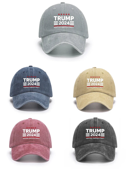 2024 Trump Hat President Donald Trump Adjustable Baseball Cap Vintage (5 Colors)