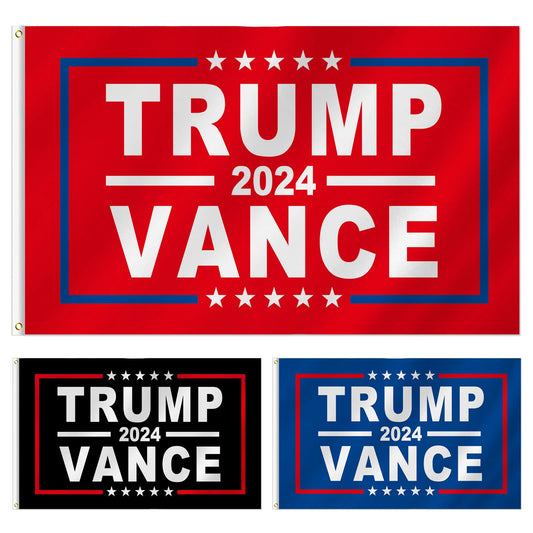 Presidential Election Trump And Vance 2024 Flag, Red Black Blue Single Sided Flags, 2x3ft. 3x5ft. 4x6ft.