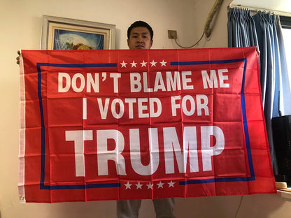 Red/Blue Trump Flag 2024 "Don't Blame Me I Voted for Trump" American President - Single-Sided 3 x 5 FT