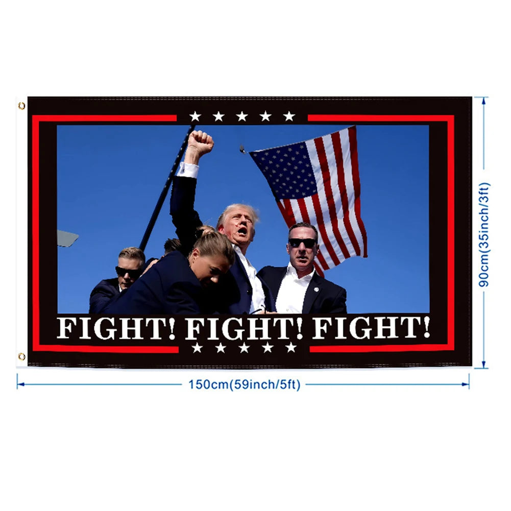 3x5 FT Trump Flag "Iconic Photo" 2024 Republican Presidential Election American USA (2 Styles/Designs)