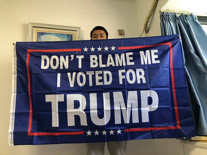 Red/Blue Trump Flag 2024 "Don't Blame Me I Voted for Trump" American President - Single-Sided 3 x 5 FT