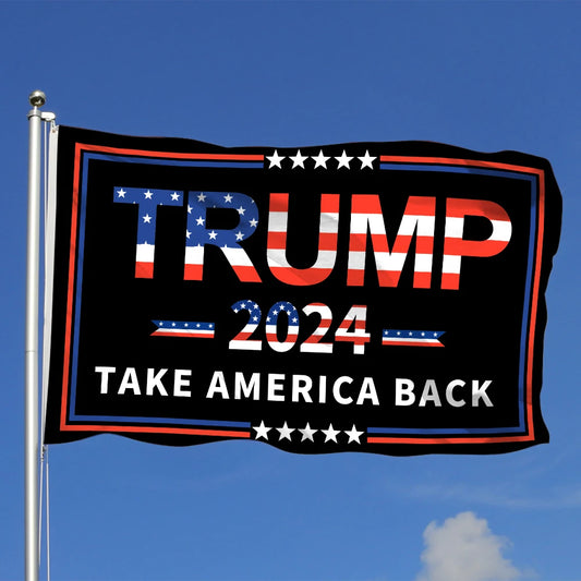 2024 Patriotic Stars Trump Flag "Take America Back" Republican Presidential USA America (3 Sizes)