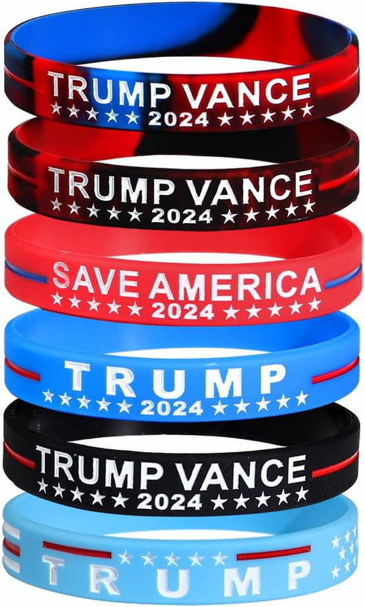 Trump Vance 2024 Bracelet Vote Donald Trump for President VP USA Election Rubber Bracelets Take America Back Wristbands